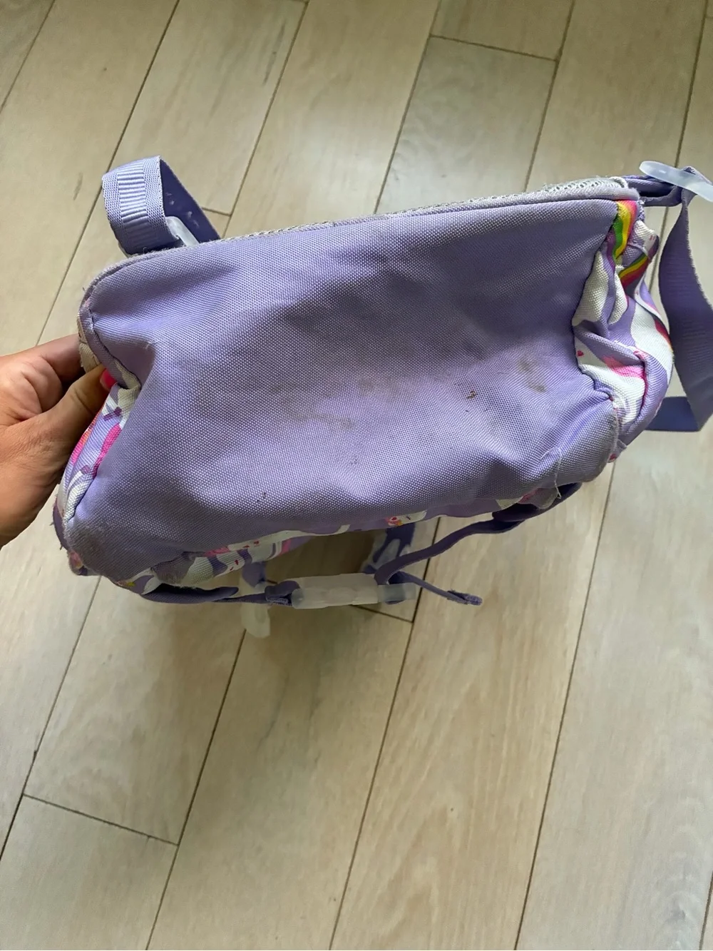 Pottery Barn Purple Unicorn Kids Backpack with Rainbows - GUC